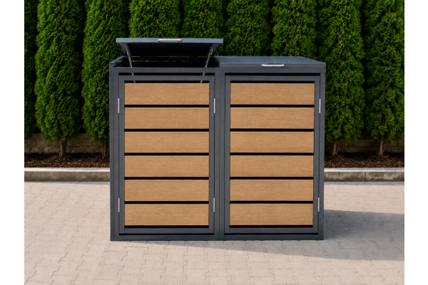 ZABUDOWA ŚMIETNIKOWA 2x120L kolor DREWNO
